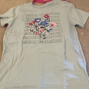 Vera Bradley Light blue Tee with Floral Print NWOT with Tote Bag